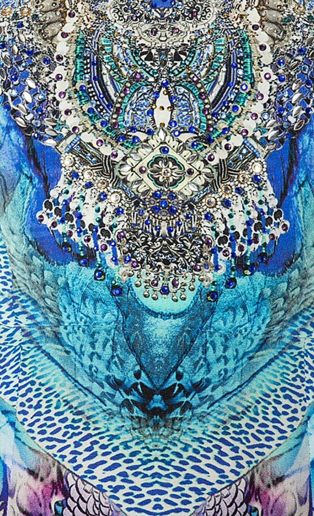 Camilla Moondance Strapless Long Dress with Frill Print Size 8 for rent on The Volte - main image