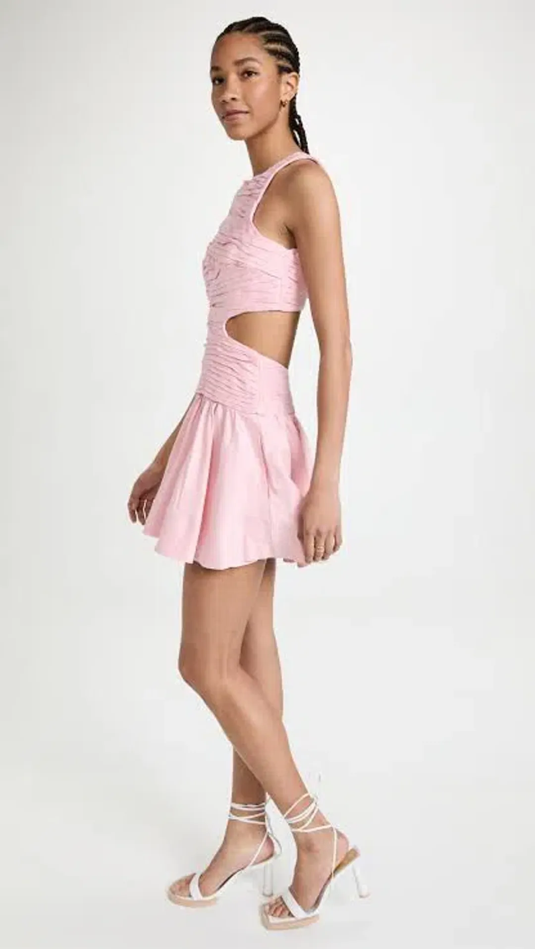 Aje Introspect Cut Out Mini Dress Pink Size 8 for rent on The Volte - main image