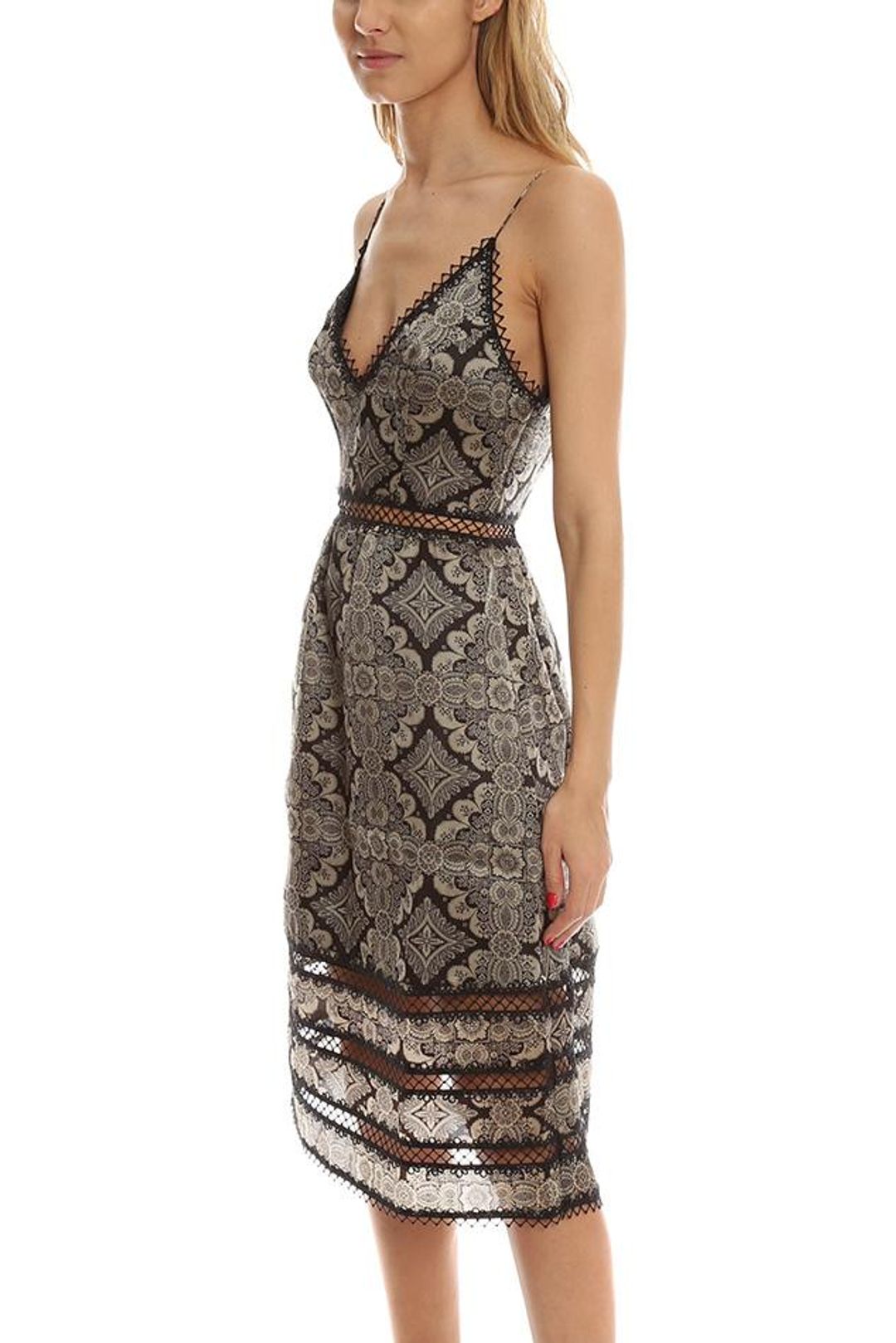 Zimmermann Mischief Picot Midi Dress Tile Print Size 6 for rent on The Volte - main image