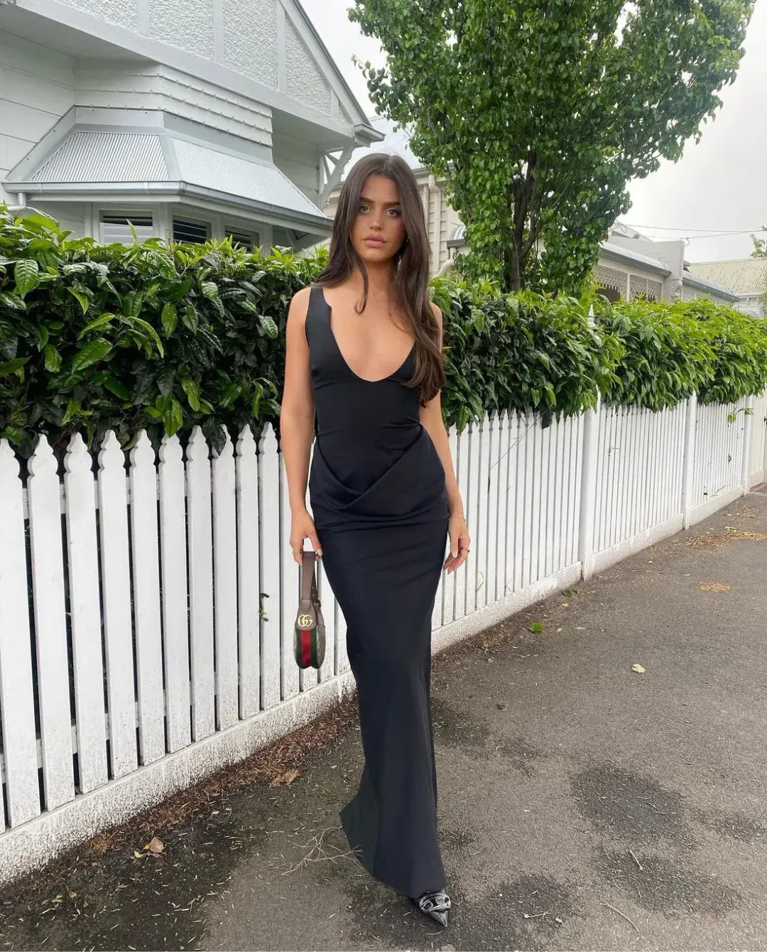 Christopher Esber Arced Column Dress Black Size 6 / XS for rent on The Volte - main image