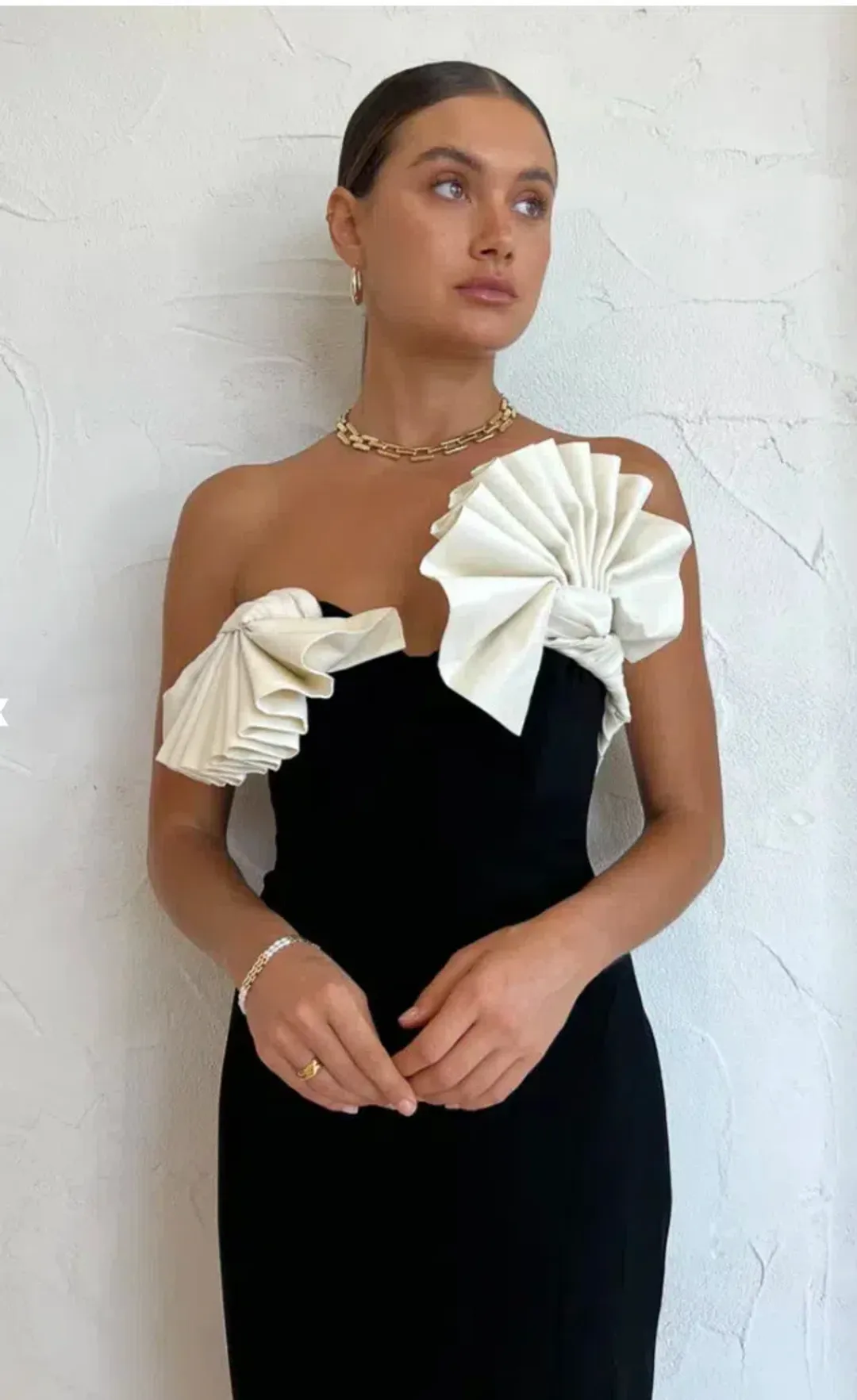 Rachel Gilbert Lavina Midi Dress Black/Ivory Size AU 8 for rent on The Volte - main image