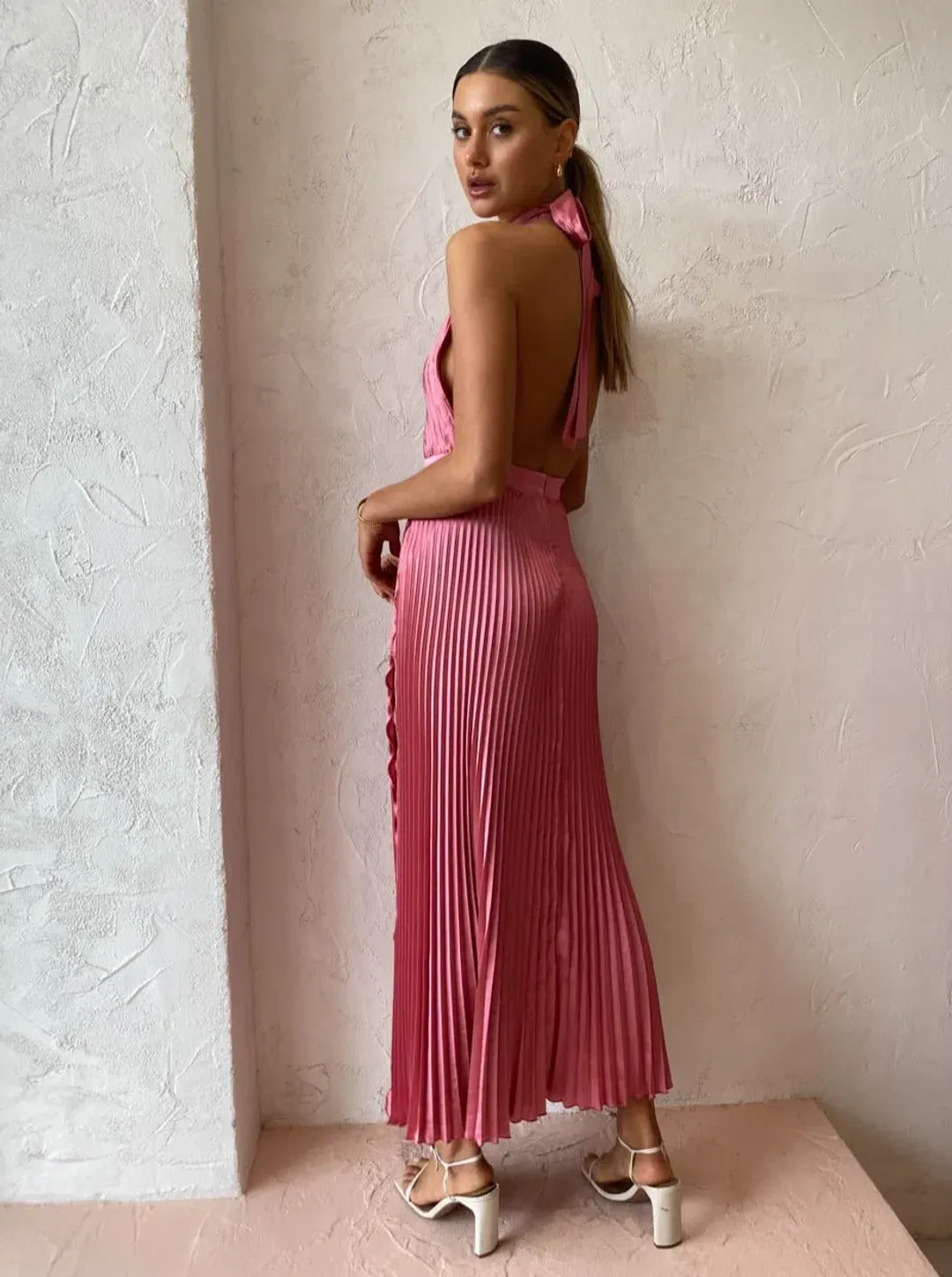 L'Idee Renaissance Split Gown in Dusty Rose Size 8 for rent on The Volte - main image