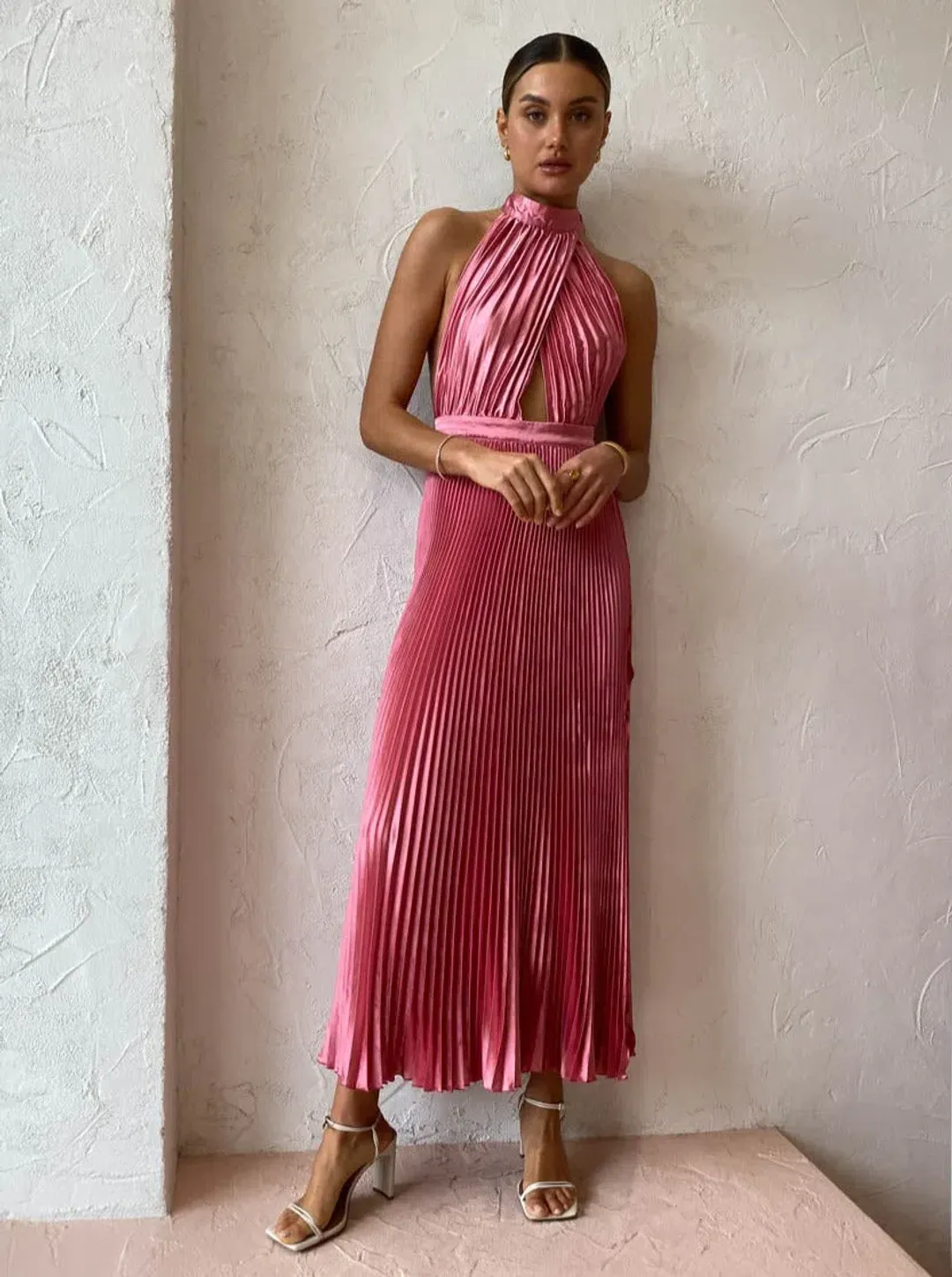 L'Idee Renaissance Split Gown in Dusty Rose Size 8 for rent on The Volte - main image