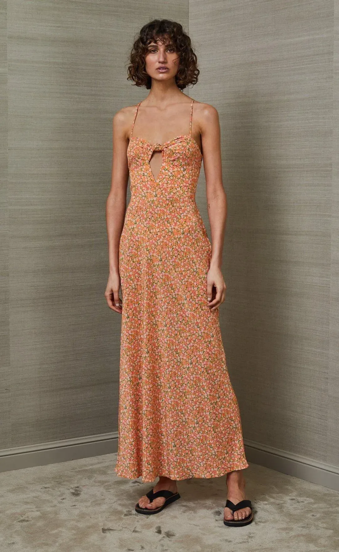 Bec & Bridge Rosie Midi Dress Citrus Floral Print Size 10 for rent on The Volte - main image