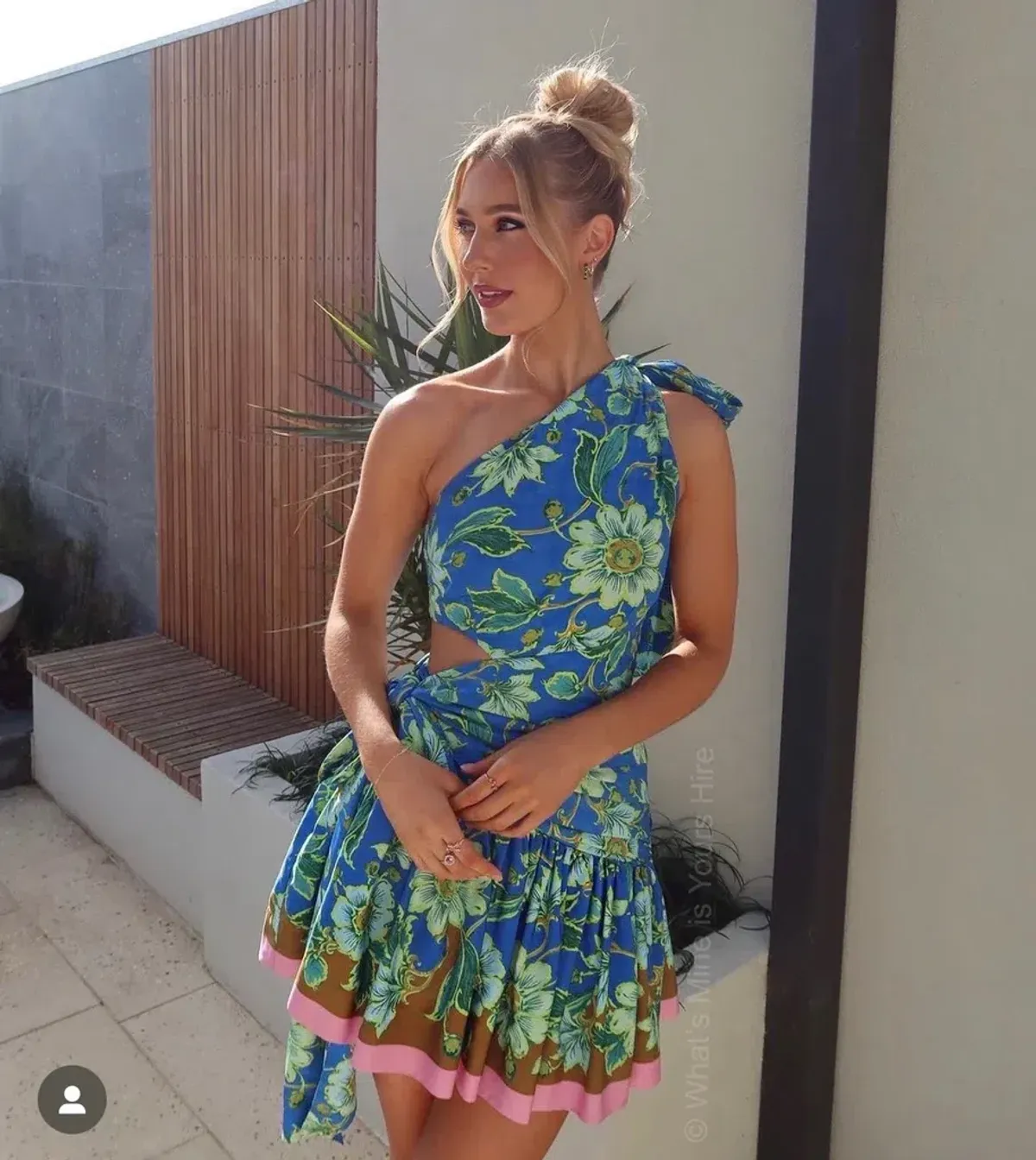 Alemais Winnie Mini Dress Blue Print Size 6 - Image 9