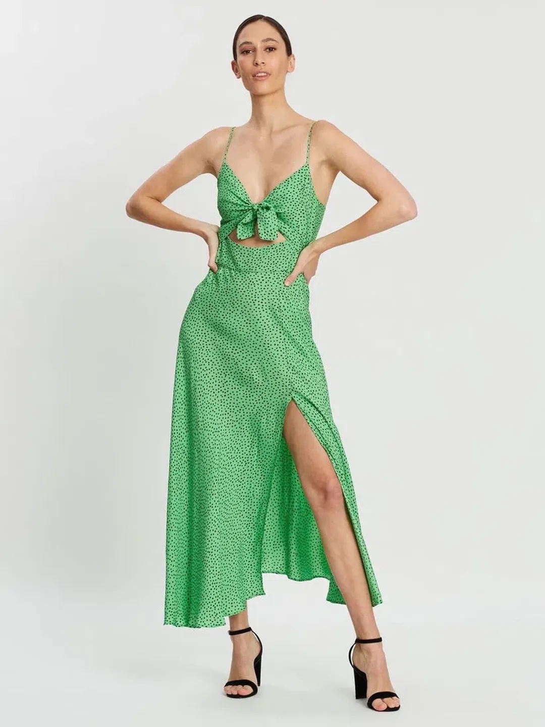 Bec & Bridge Neve Midi Dress Green/Print Size 10 for rent on The Volte - main image