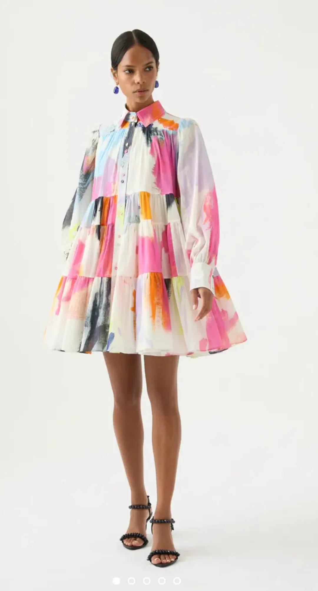 Aje Vie Multi Coloured Smock Mini Dress Multi Size 10  for rent on The Volte - main image