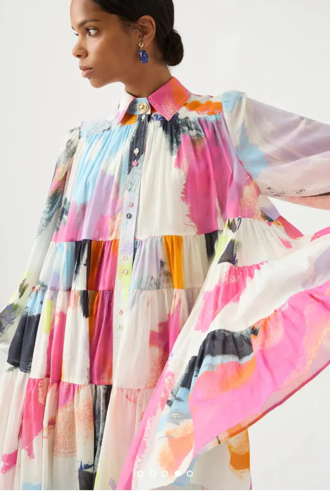 Aje Vie Multi Coloured Smock Mini Dress Multi Size 10  for rent on The Volte - main image