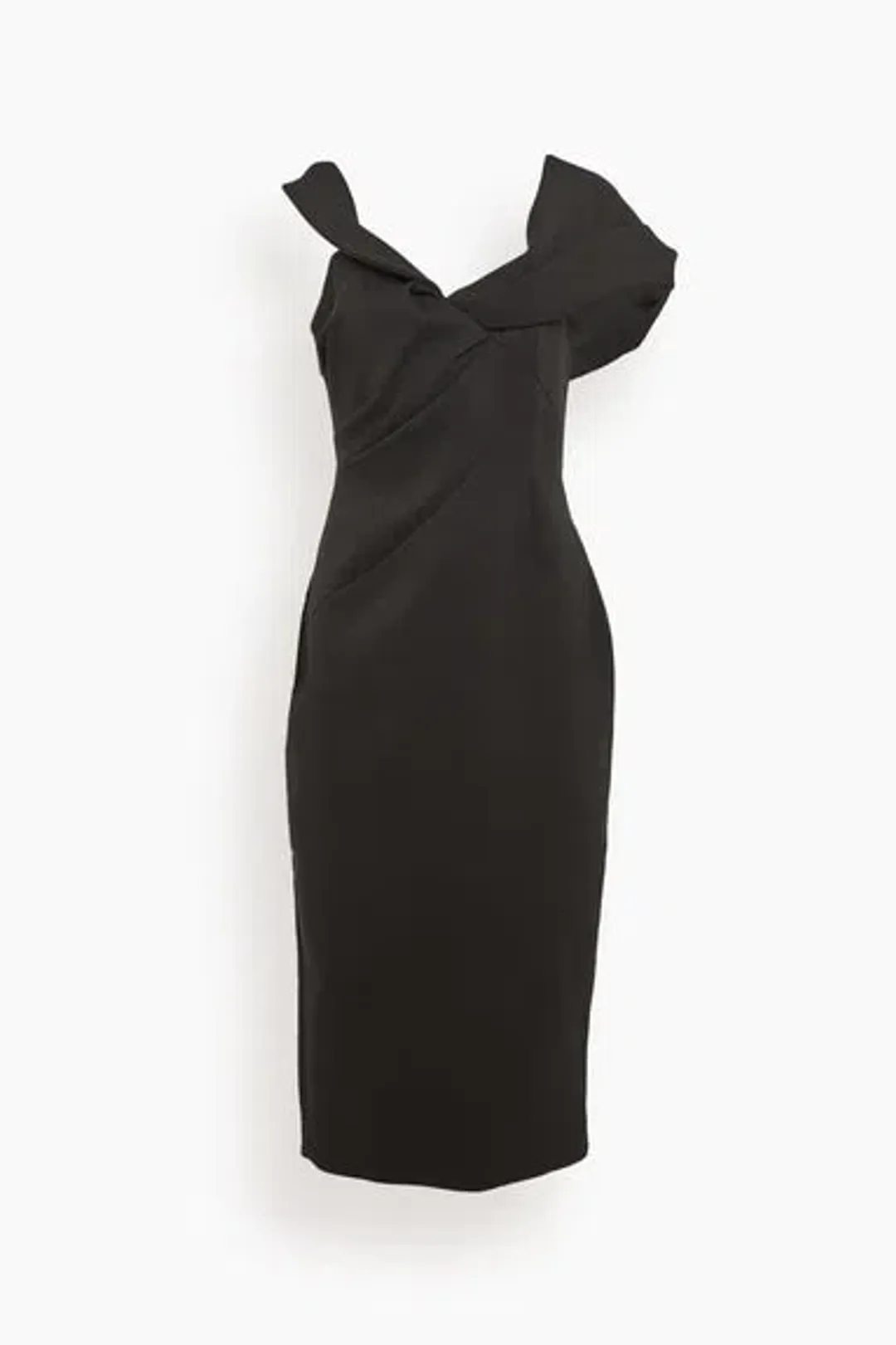 Rachel Gilbert Matteo Midi Dress Black Size 6  for rent on The Volte - main image