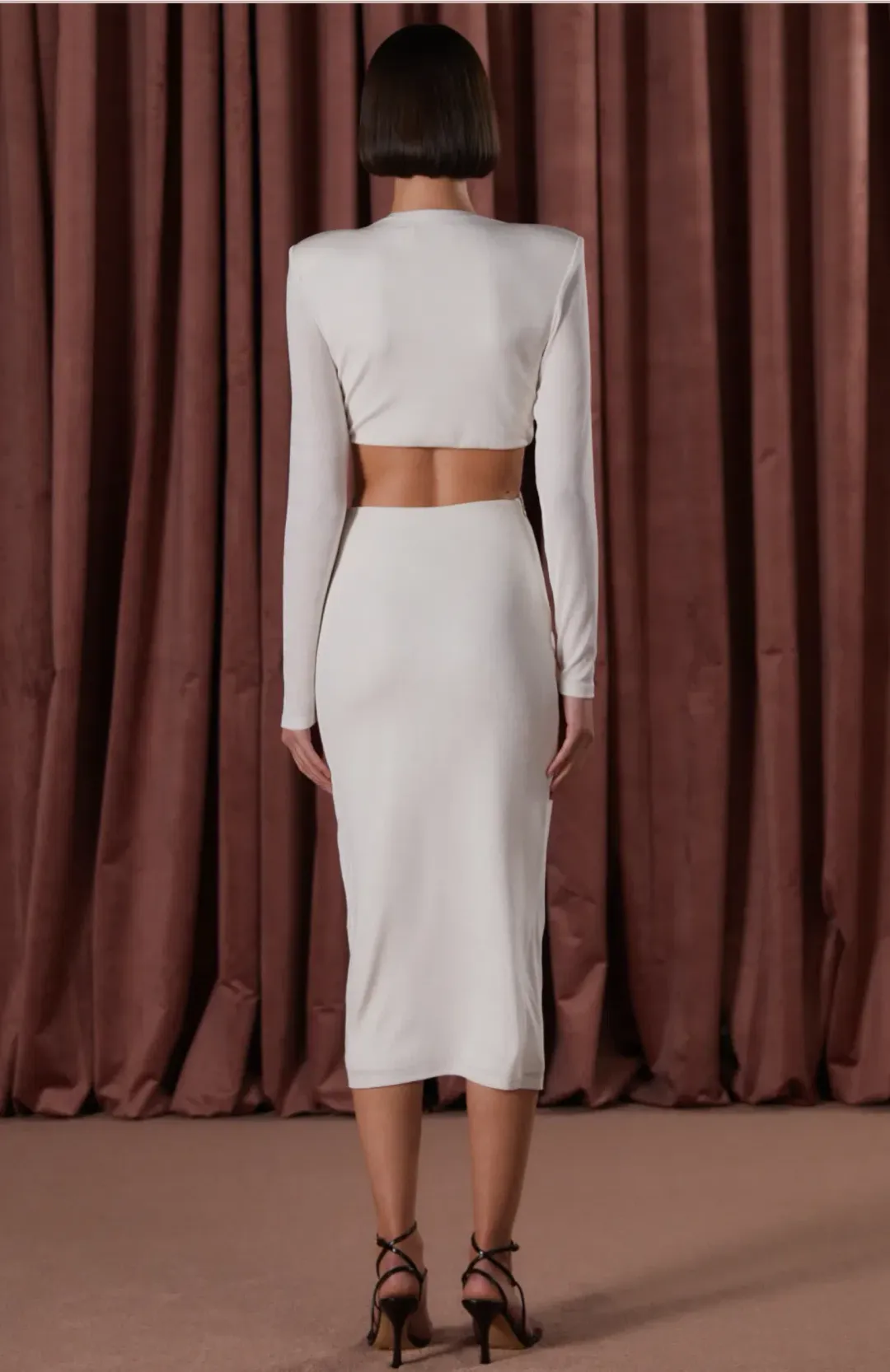 Misha Scarlette Skinky Jersey Dress Ivory Size 8 for rent on The Volte - main image