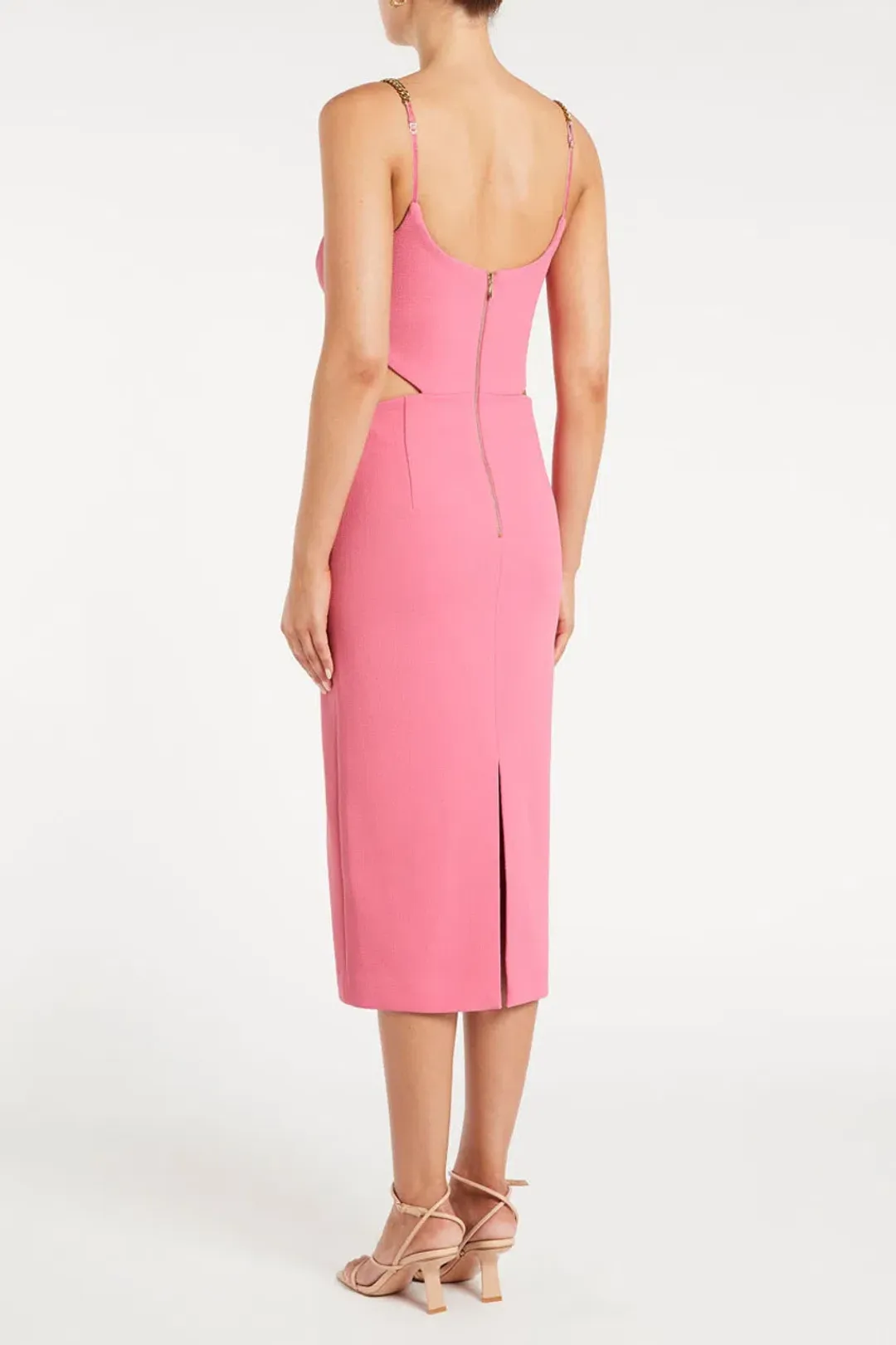 Rebecca Vallance Dulce Amore Midi Dress Pink Size 10 for rent on The Volte - main image