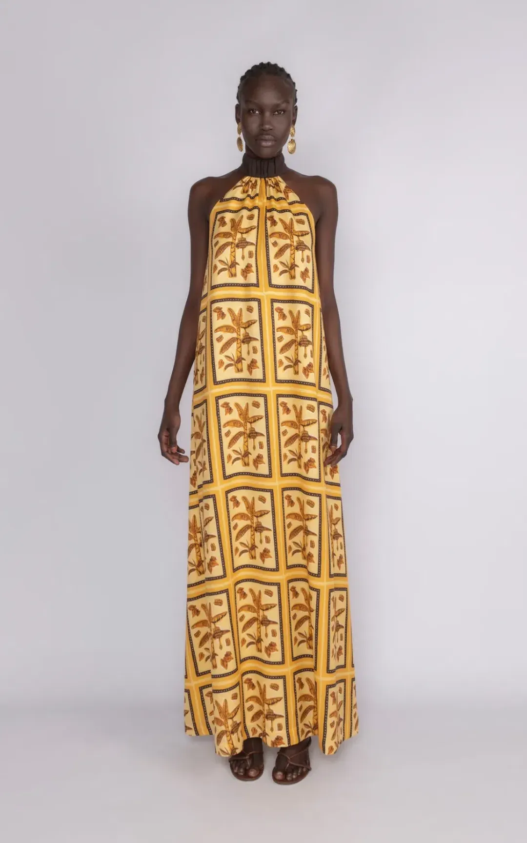 Sunset Lover Tiled Hanson Palm Dress Print Size 8 for rent on The Volte - main image