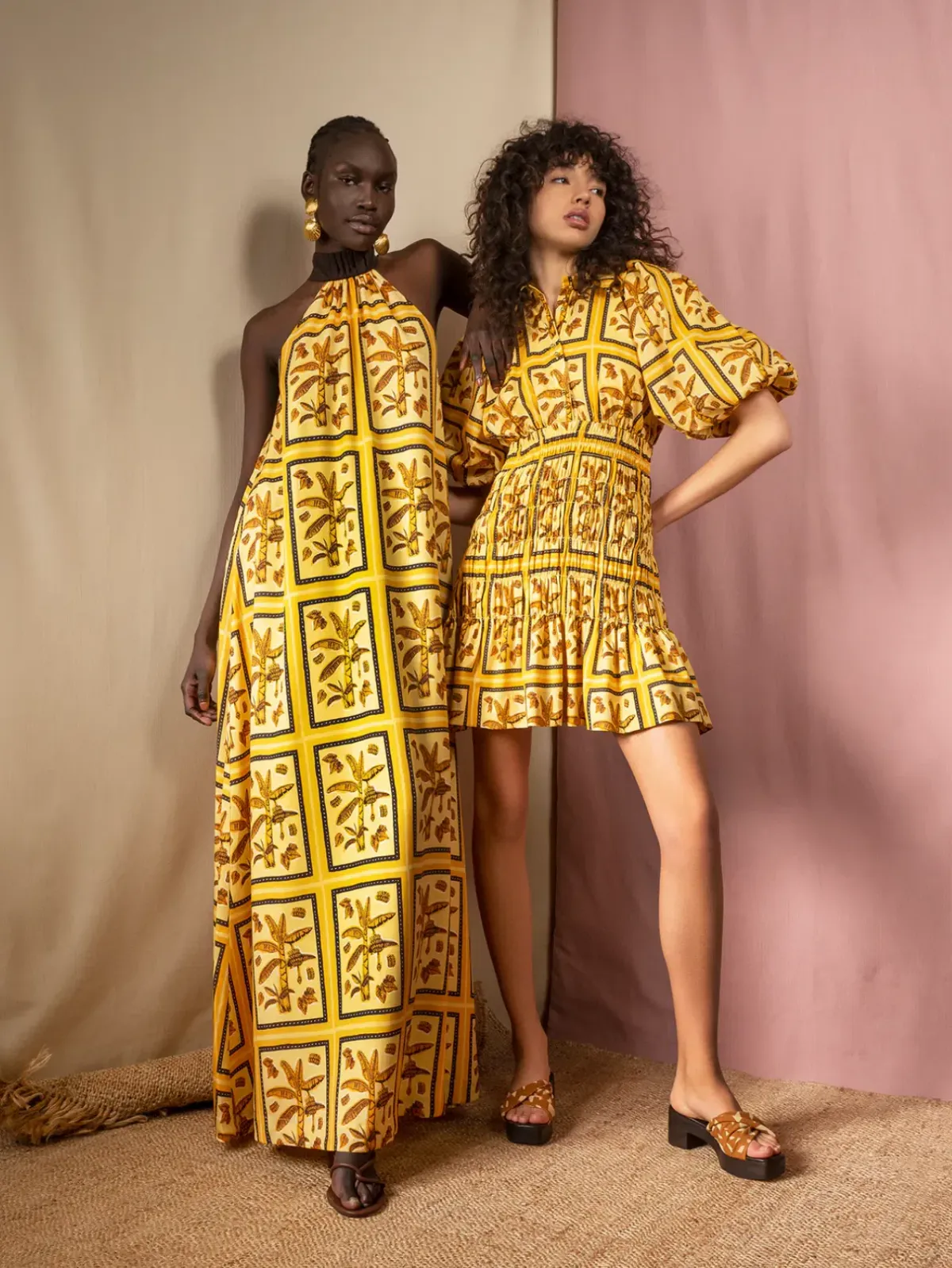 Sunset Lover Tiled Hanson Palm Dress Print Size 8 - Image 1