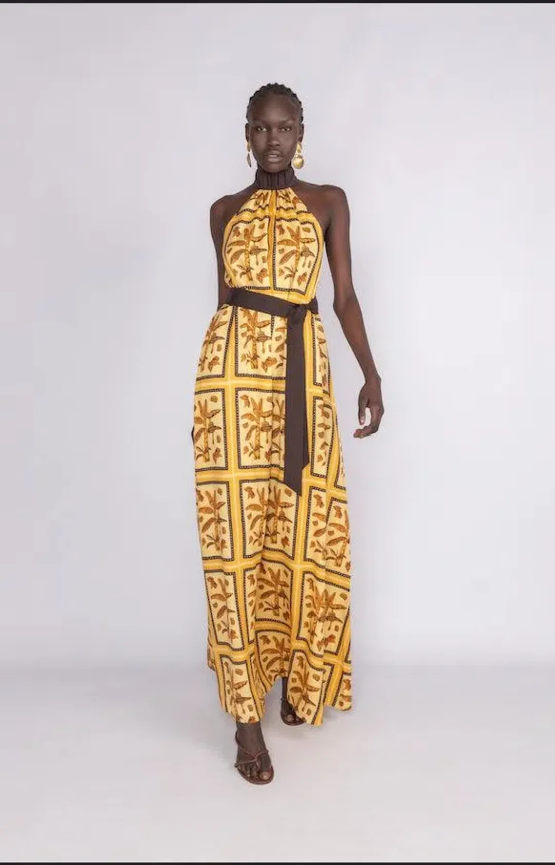 Sunset Lover Tiled Hanson Palm Dress Print Size 8 for rent on The Volte - main image