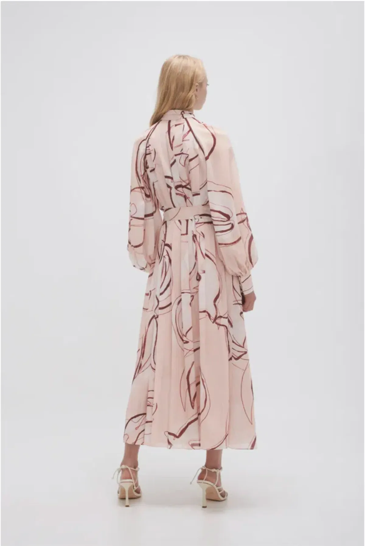 Aje Beatrice Pleated Midi Dress Print Size 16 - Image 2