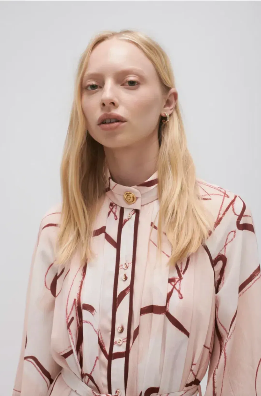 Aje Beatrice Pleated Midi Dress Print Size 16 for rent on The Volte - main image