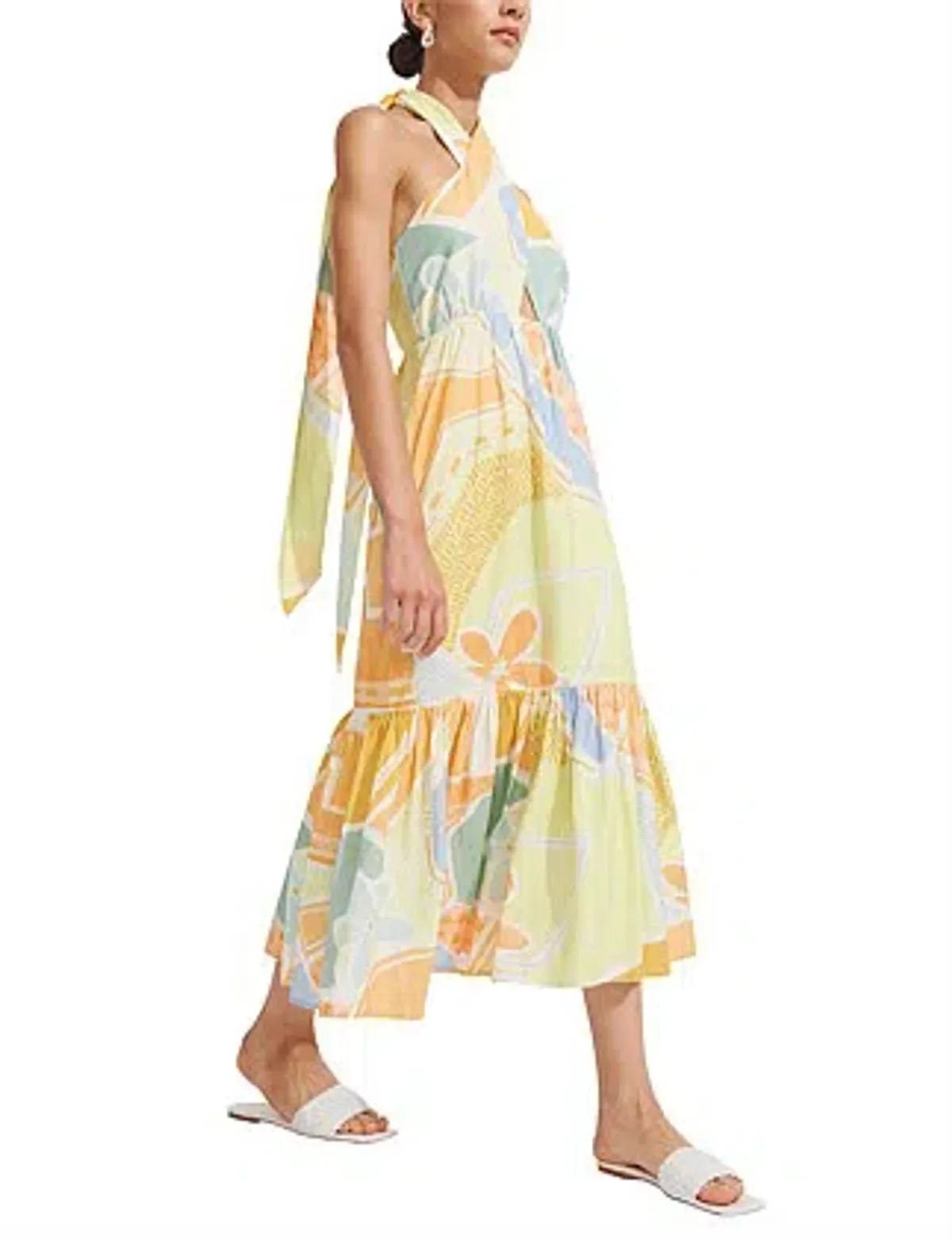 Steele Sia Midi Convertible Neckline Dress Multicolor Size AU 8  - Image 3