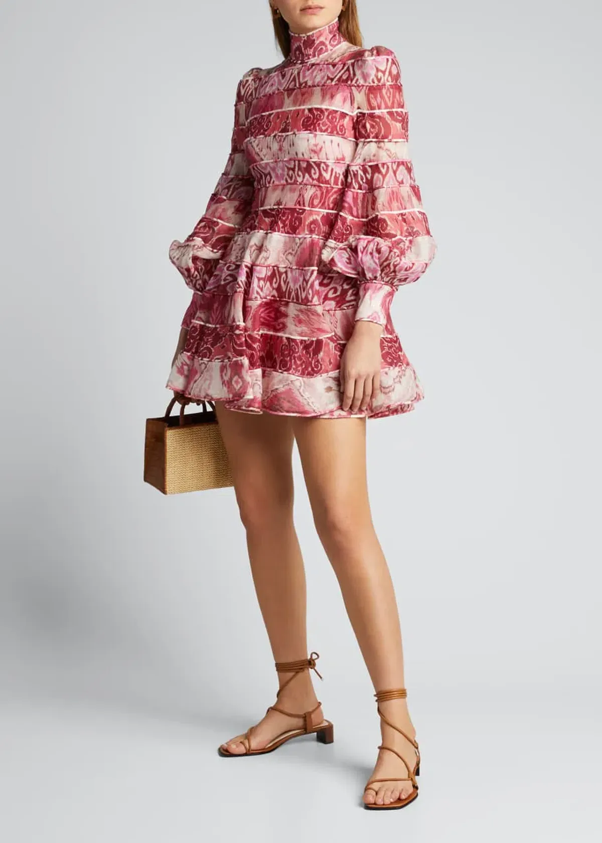 Zimmermann Wavelength Spliced Mini Dress Pink Ikat Size 0P / AU 6 - Image 1