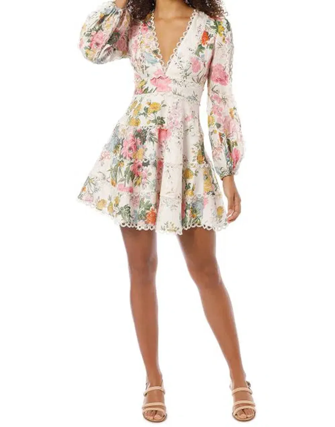 Zimmermann Heathers Flounce Short Dress  Floral Print Size 0/Au 8  for rent on The Volte - main image