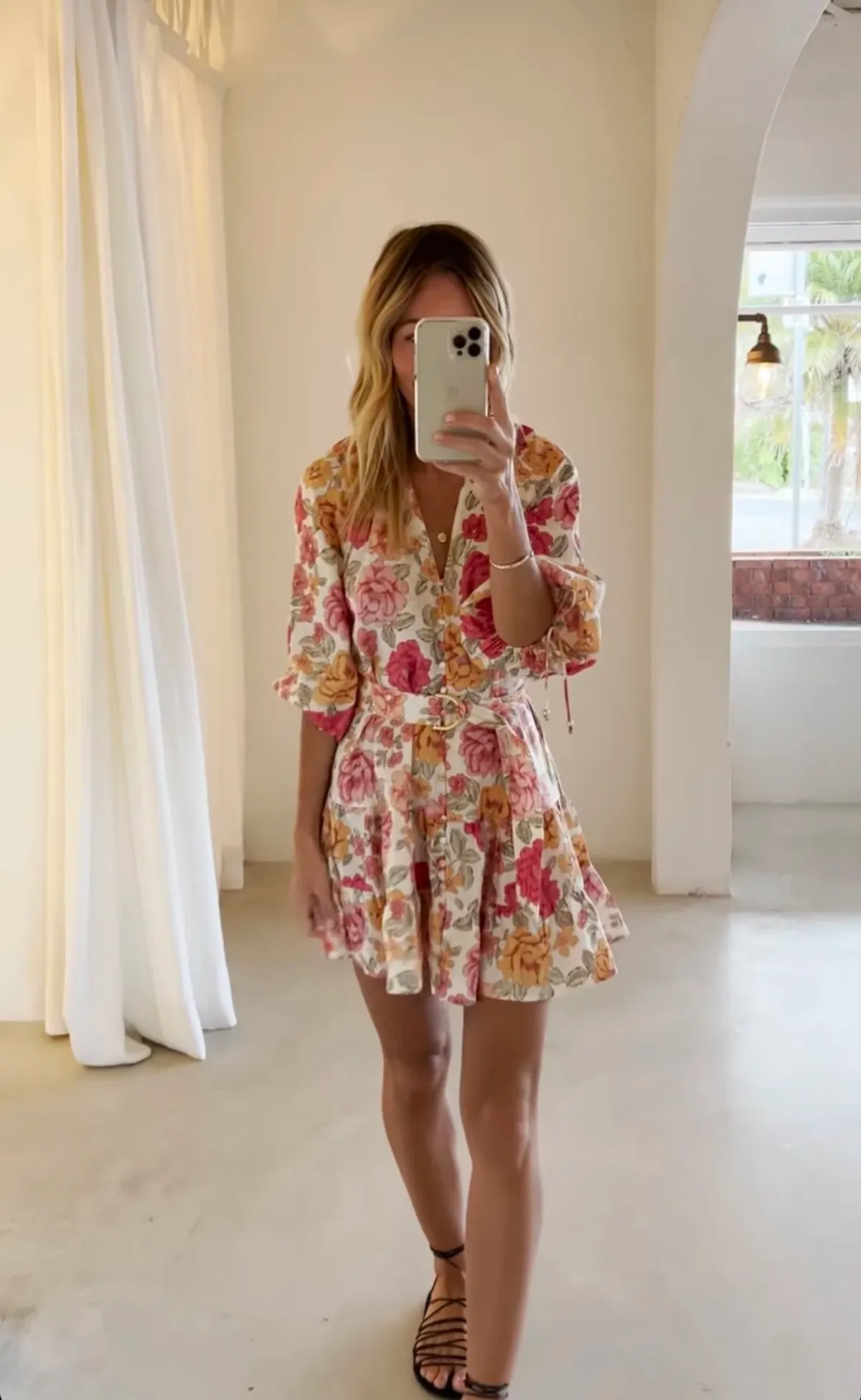 Kivari Camela Babydoll Mini Dress Floral Print Size 6 - Image 2