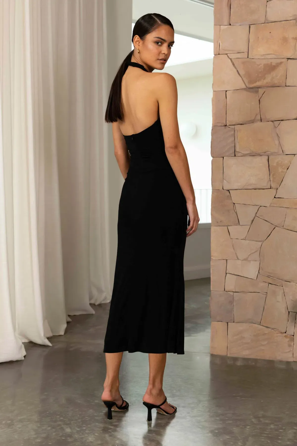 MISHA Lydia Midi Dress Black Size 6/XS - Image 3