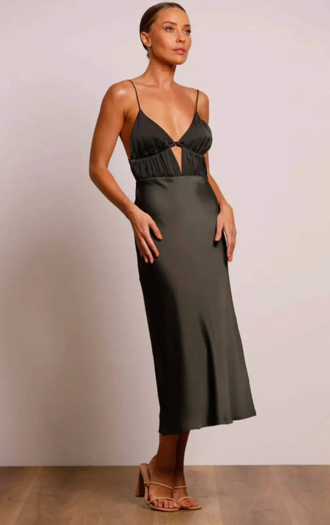 Pasduchas Pinnacle Slip Midi Dress Combat Size 8  for rent on The Volte - main image