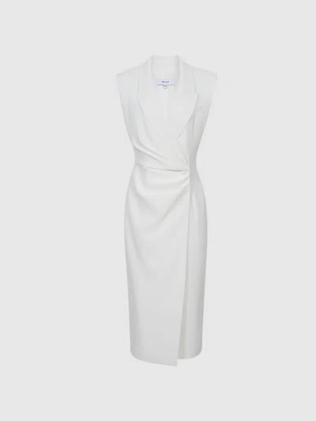 Reiss Cecile Tuxedo Midi Dress White Size AU 8 for rent on The Volte - main image