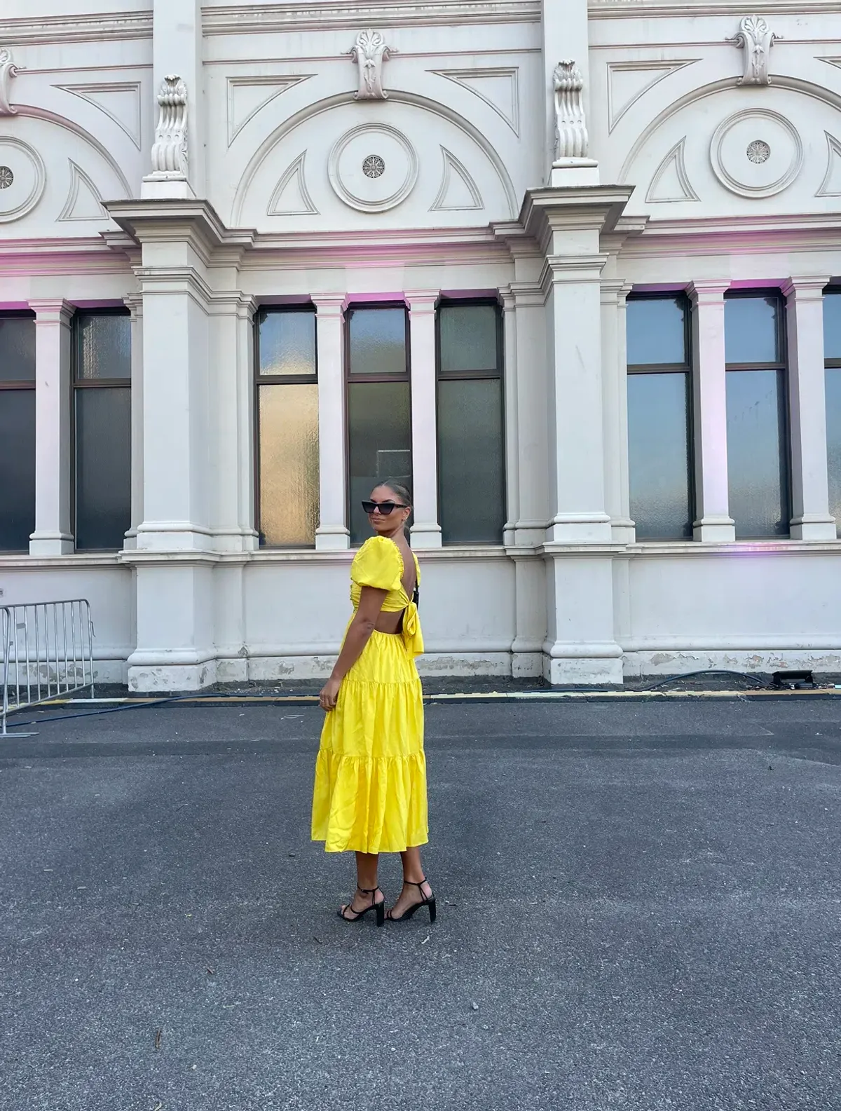 Rebecca Vallance Izzy Midi Dress Yellow Size AU 10 - Image 2