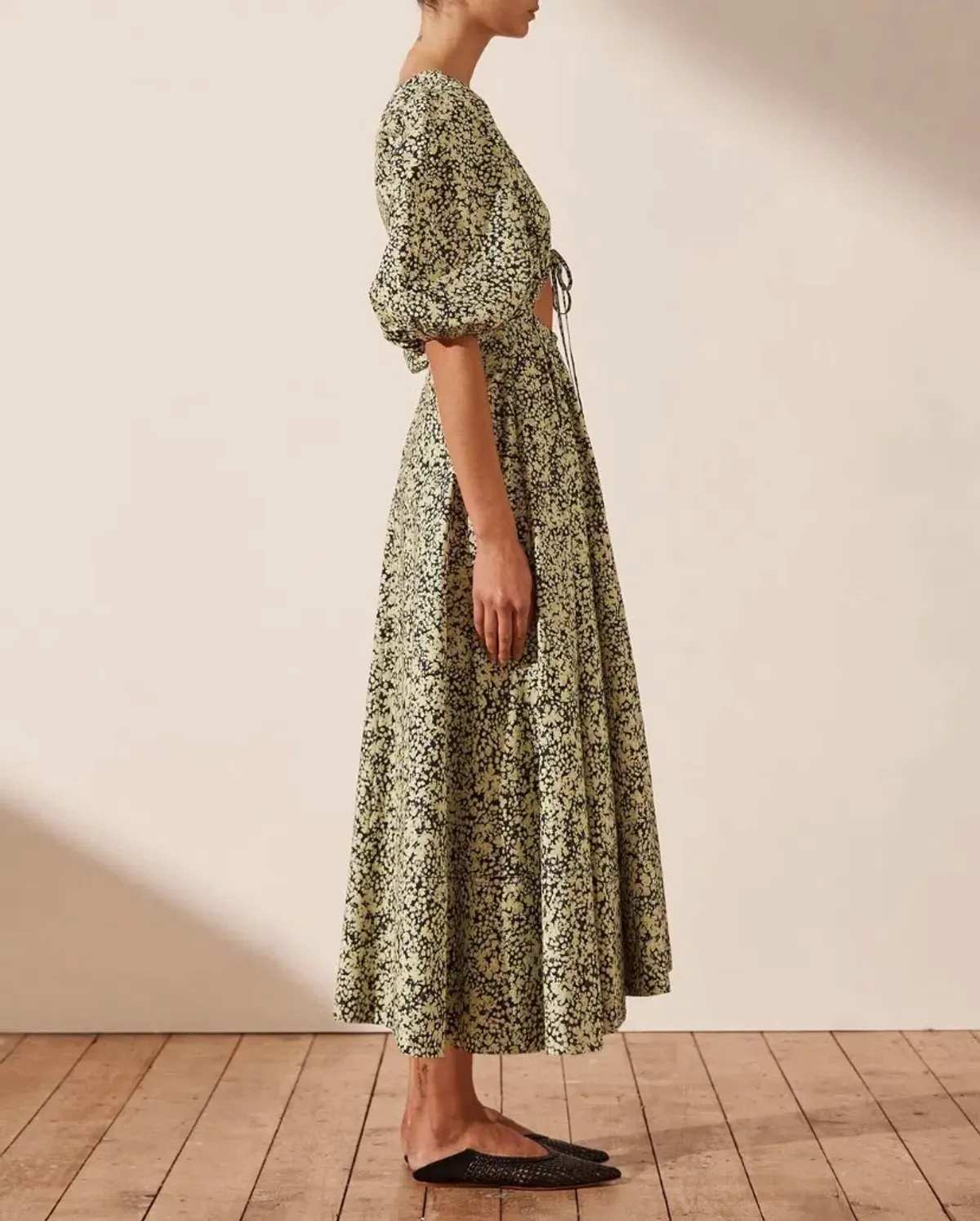 Shona Joy Tracey Short Sleeve Cut Out Midi Dress Tracey Print Size 14 - Image 2