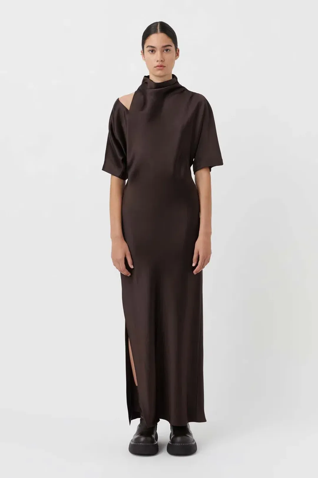 CAMILLA AND MARC Sorrell Maxi Evening Dress in Chocolate Brown Size 8 for rent on The Volte - main image