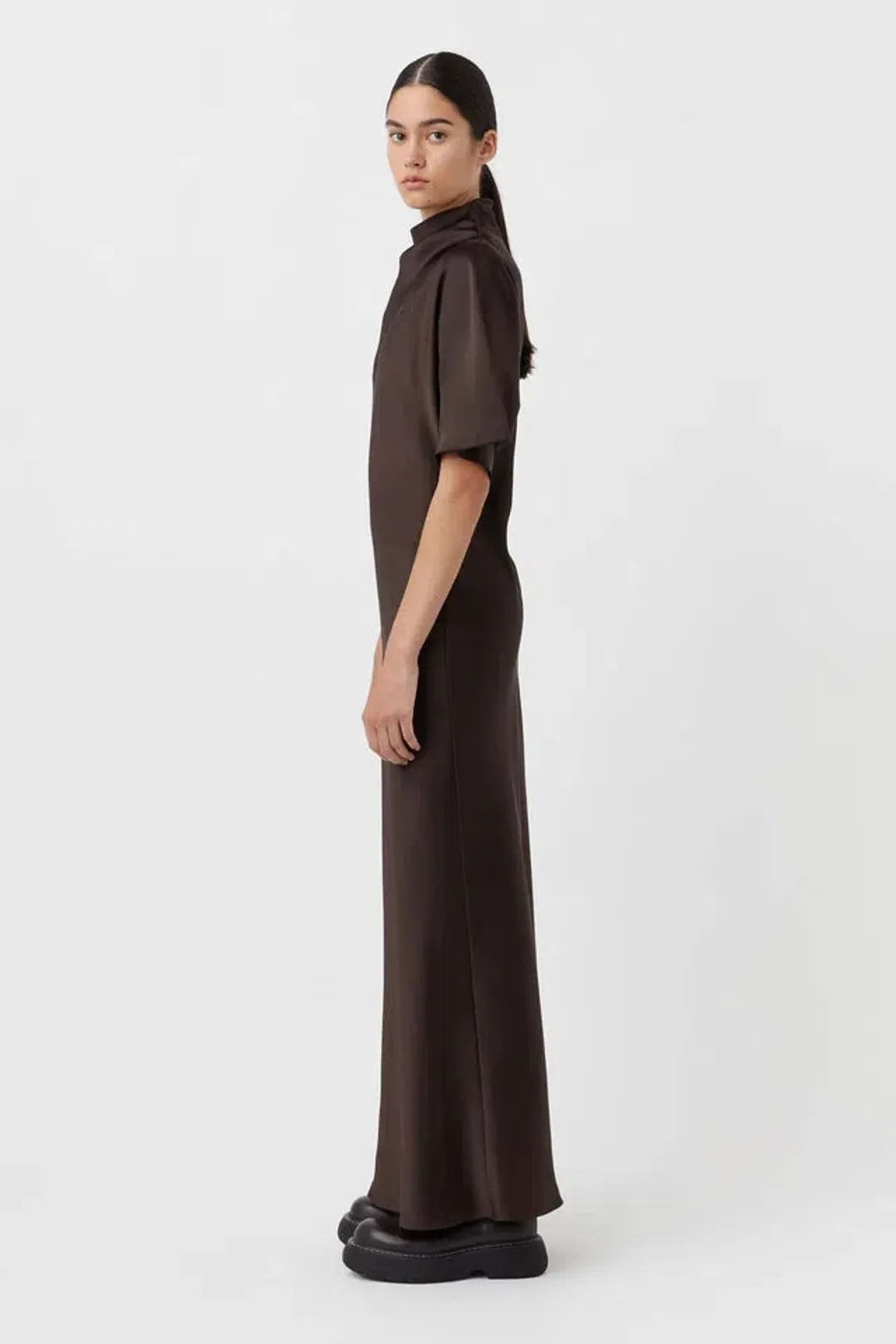 CAMILLA AND MARC Sorrell Maxi Evening Dress in Chocolate Brown Size 8 for rent on The Volte - main image