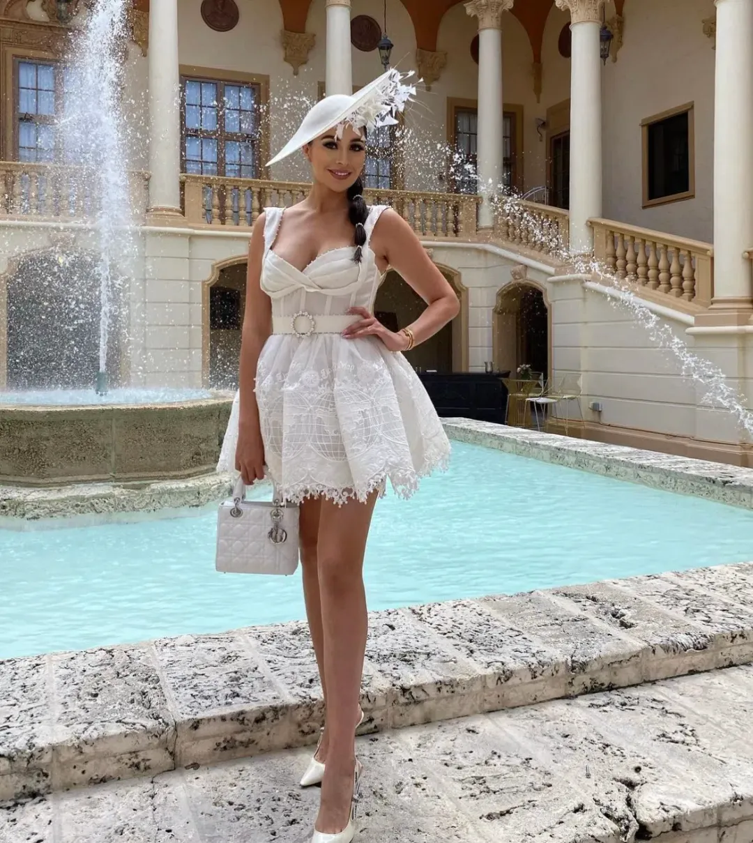 Zimmermann High Tide Embroidered Mesh Mini Dress Ivory Size 1 / Au 10 for rent on The Volte - main image