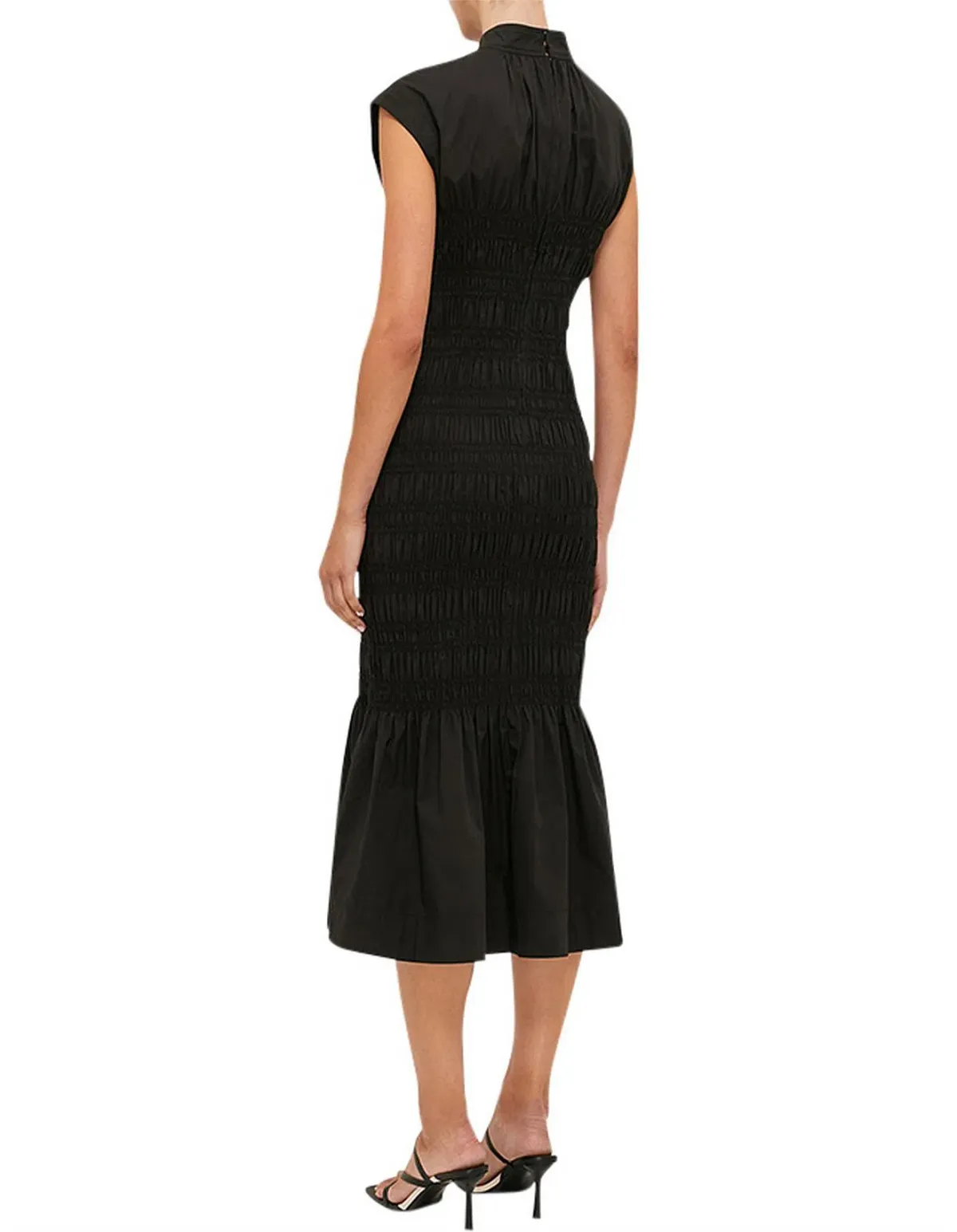 Saba Kiera Shirred  Dress Black Size 10 - Image 4
