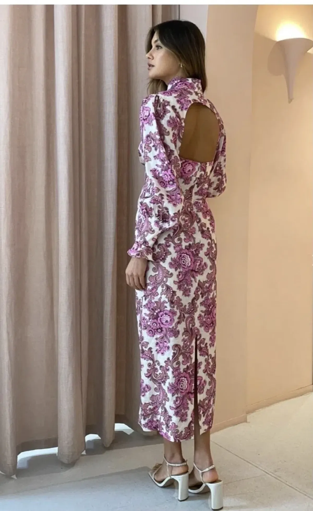 Alemais Isla Midi Dress Magenta Size 8 - Image 3