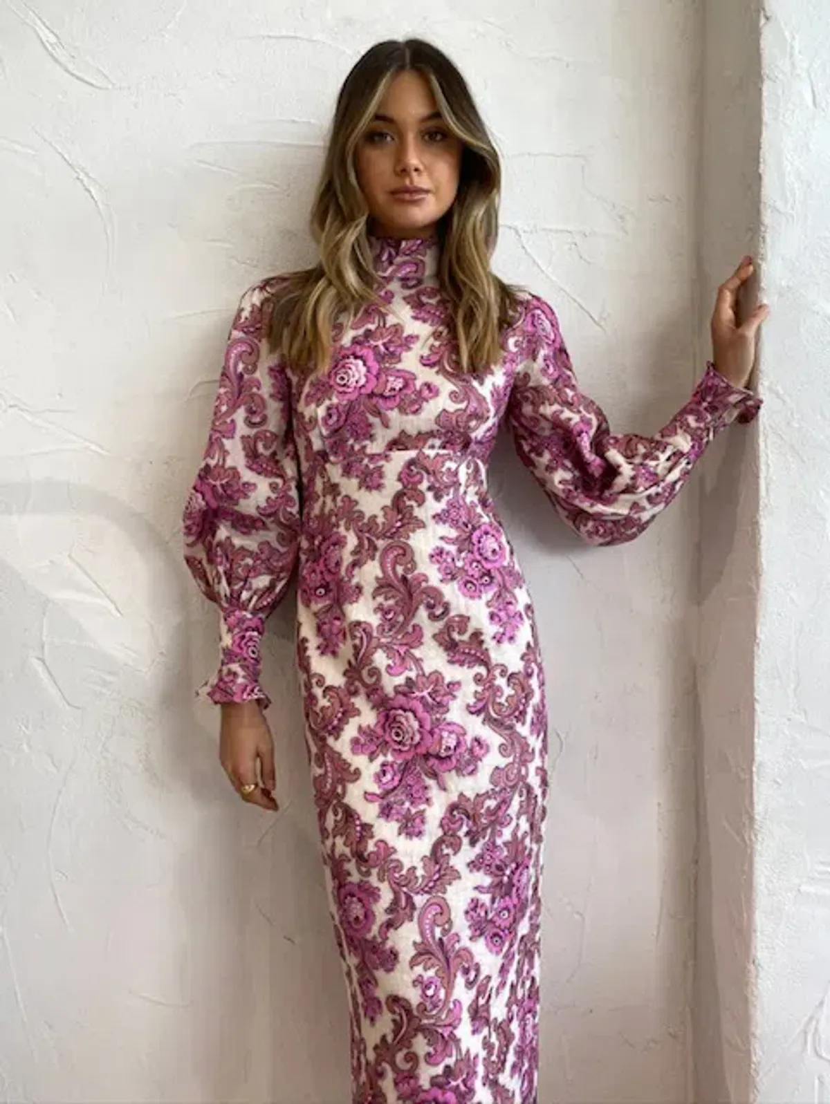 Alemais Isla Midi Dress Magenta Size 8 - Image 2