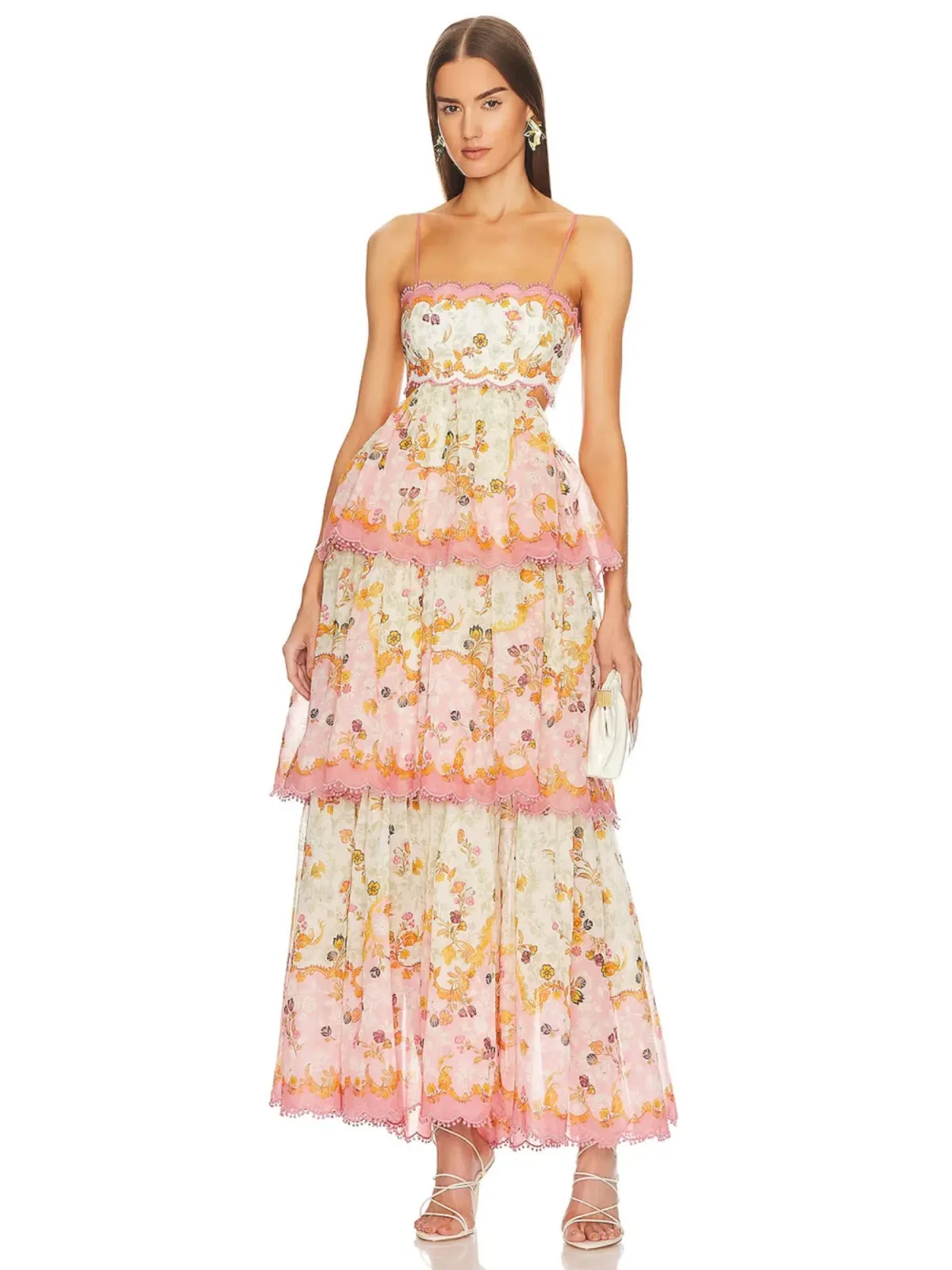 Zimmermann Laurel Frill Midi Dress Floral Size 1 / Au 8 - Image 1