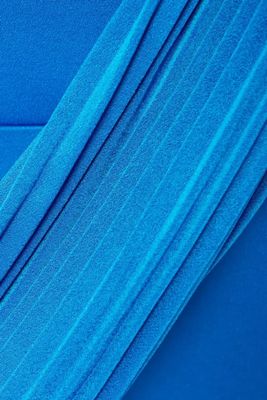 Alex Perry Marnel One Shoulder Cape Effect Pleated Satin Crepe Maxi Dress Blue Size 8 for rent on The Volte - main image