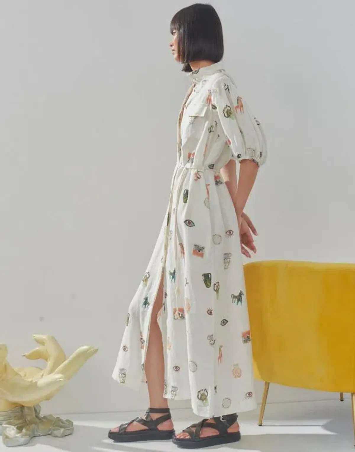 Alemais Hera Midi Dress in Ivory Size 12 - Image 5