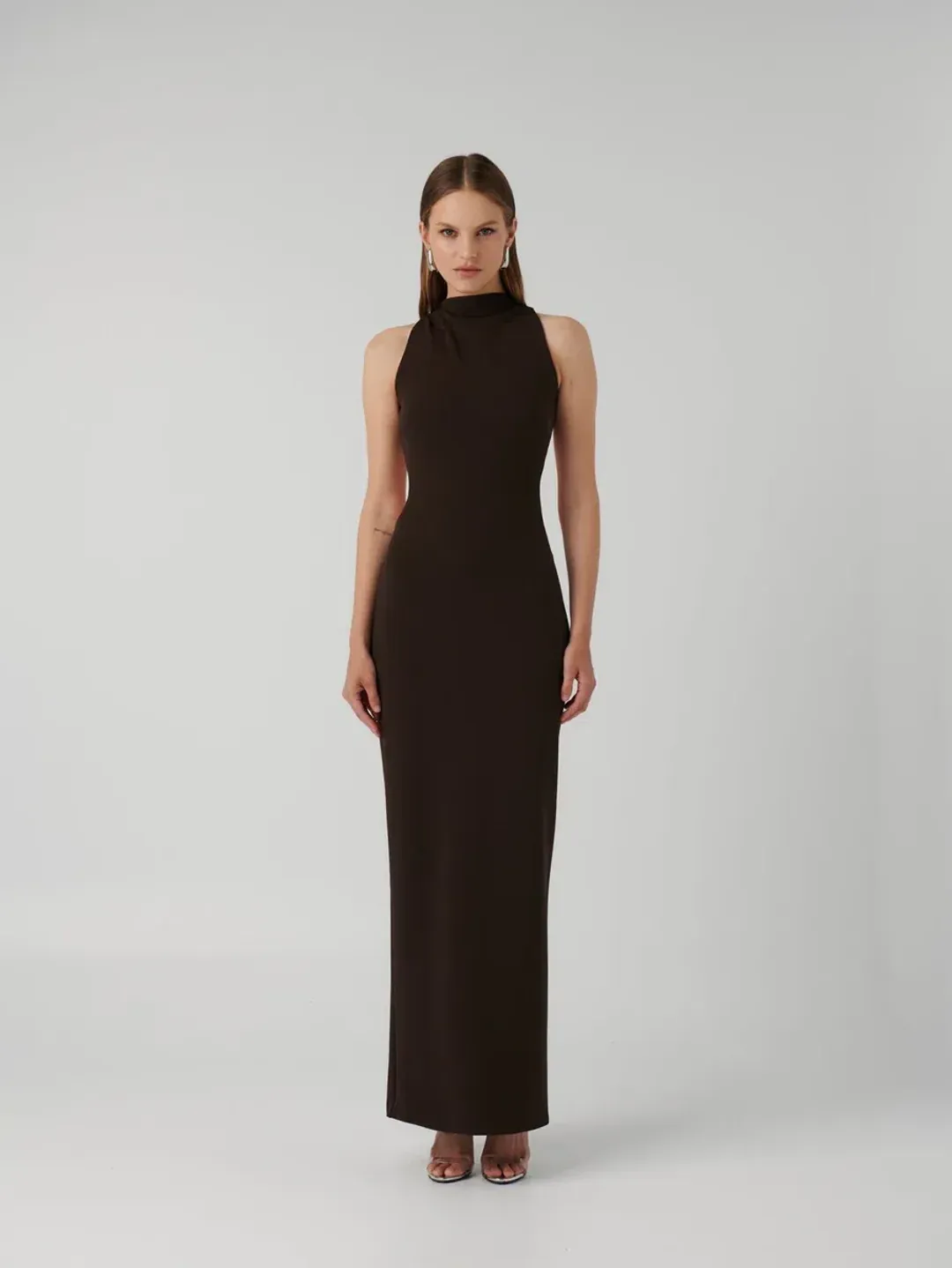 Effie Kats Ambre Gown - Coffee - Size M (10) for rent on The Volte - main image