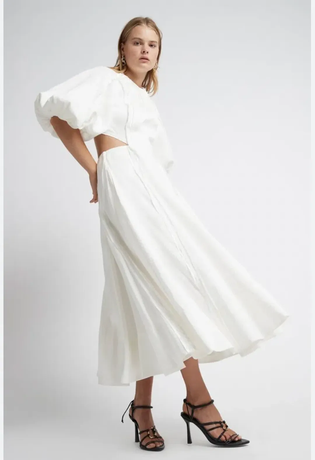 Aje Revitalise Cut Out Midi Dress White Size AU 10 for rent on The Volte - main image