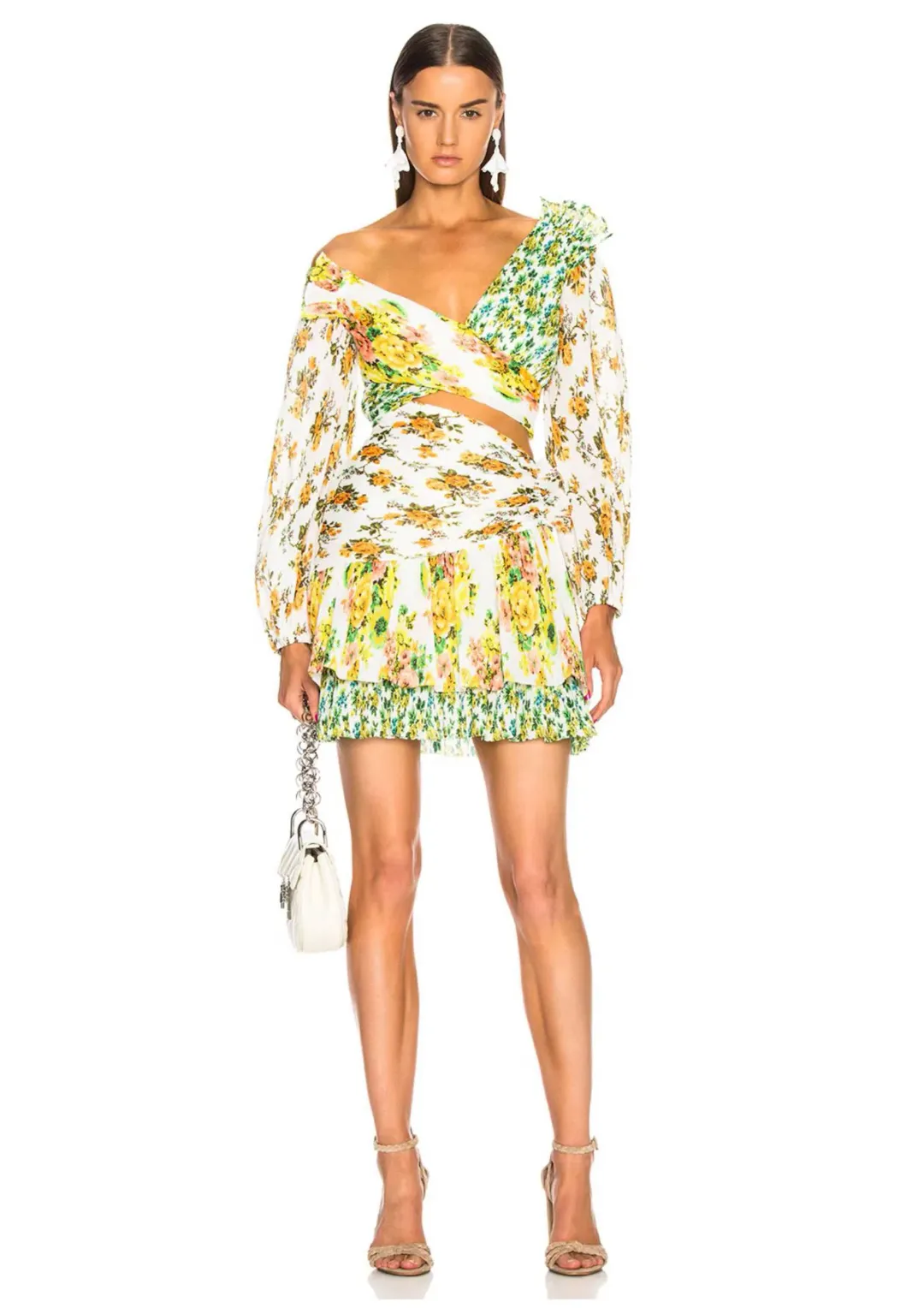 Zimmermann  Golden Surfer Mini Dress Spliced Size 0 / AU 8 for rent on The Volte - main image
