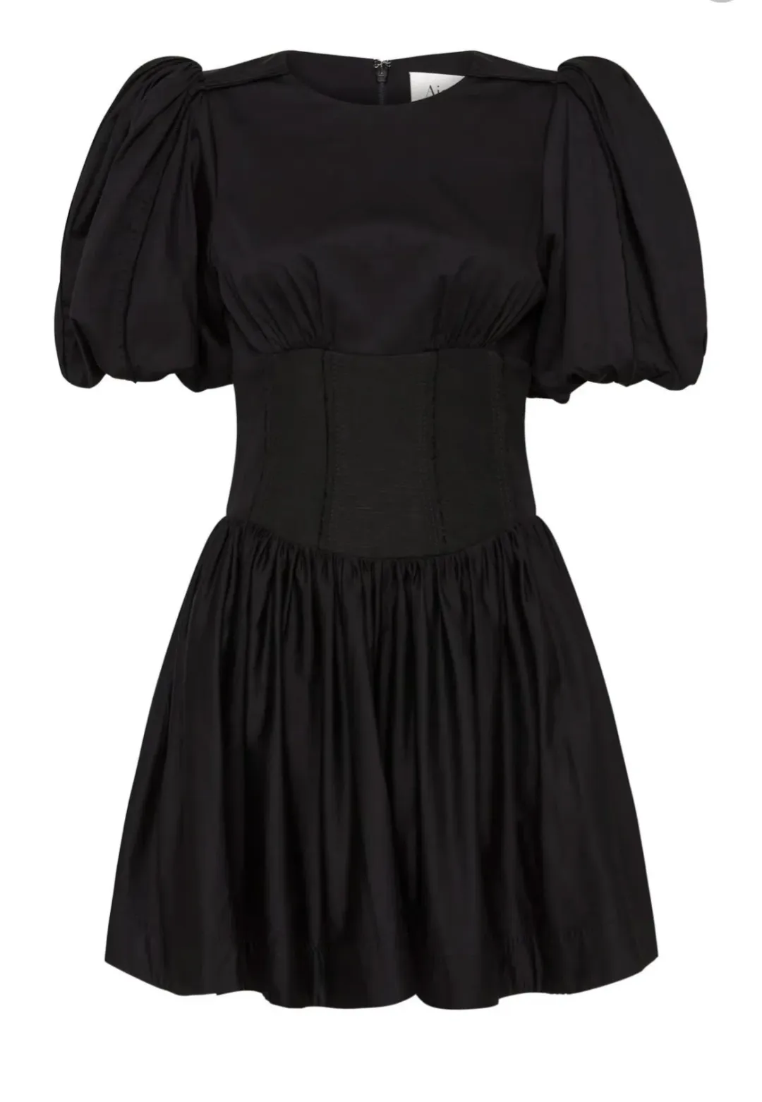 Aje Gianna Puff Sleeve Mini Dress Black Size 8 for rent on The Volte - main image