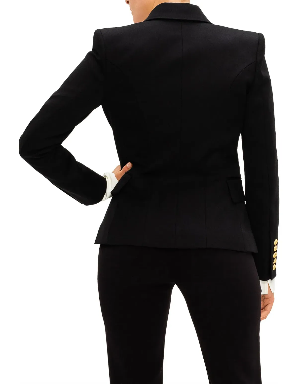 Balmain Double-breasted Wool-twill Blazer With Gold Buttons Size 40/Au 12  - Image 4