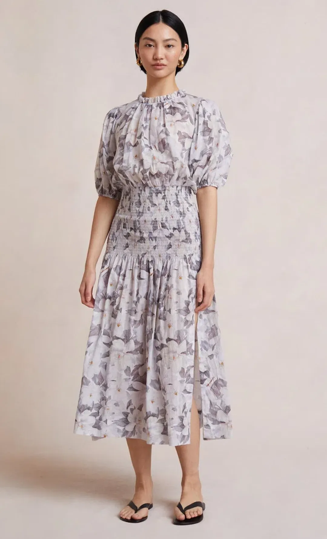 Bec & Bridge Gardenia SS Cotton Midi Dress  Print Size 14 for rent on The Volte - main image