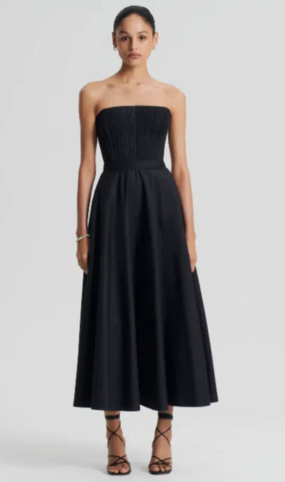 Scanlan Theodore Parachute Bustier Midi Dress Black Size 10 - Image 2