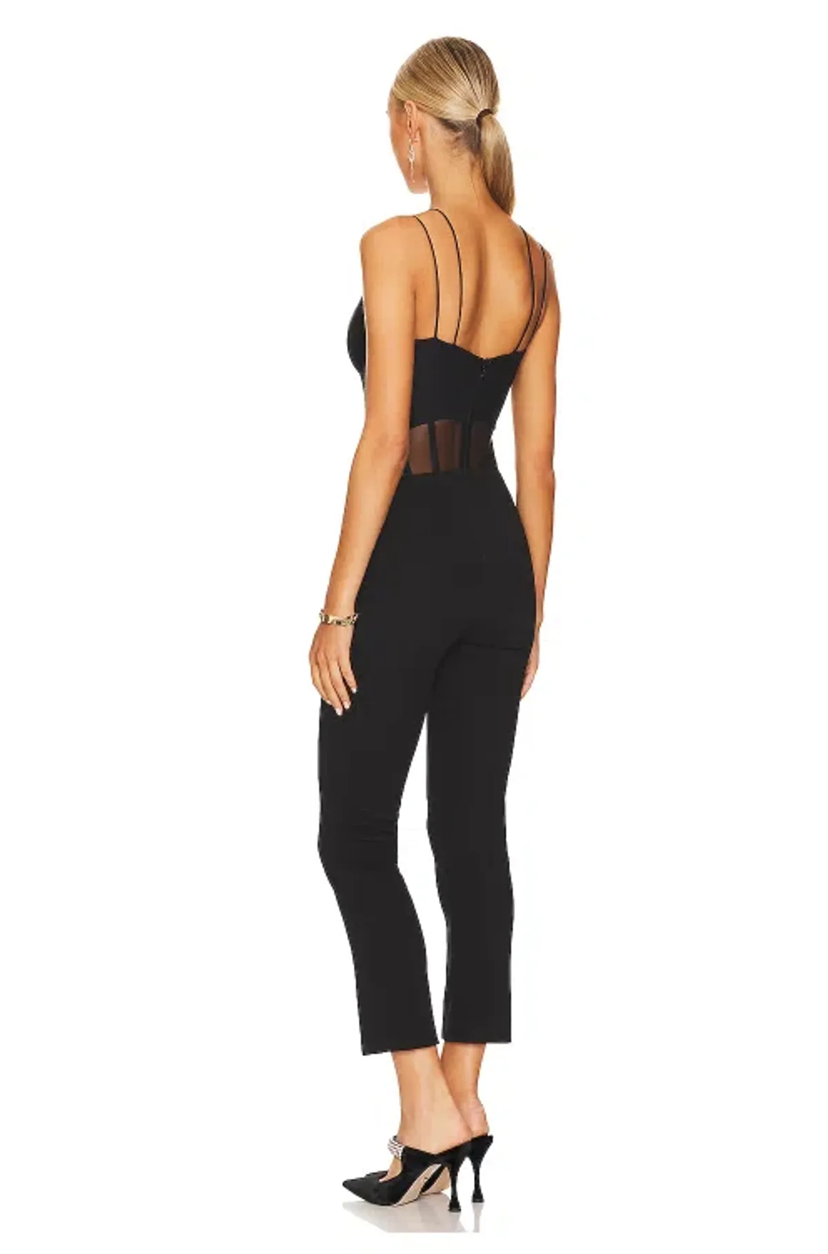 Misha Myrine Bonded Crepe Jumpsuit Black Size 10/M - Image 3