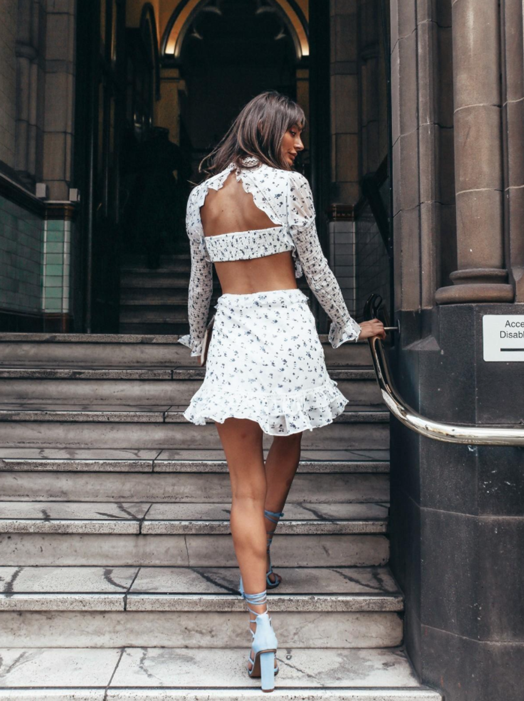 By Nicola Everlasting Dress Indigo Blooms Print Size 6 for rent on The Volte - main image