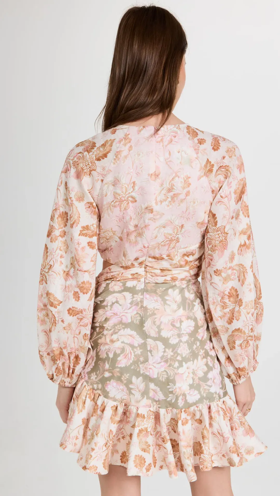 Zimmermann Lyre Wrap Billow Mini Dress Spliced Size 0/Au 8 for rent on The Volte - main image