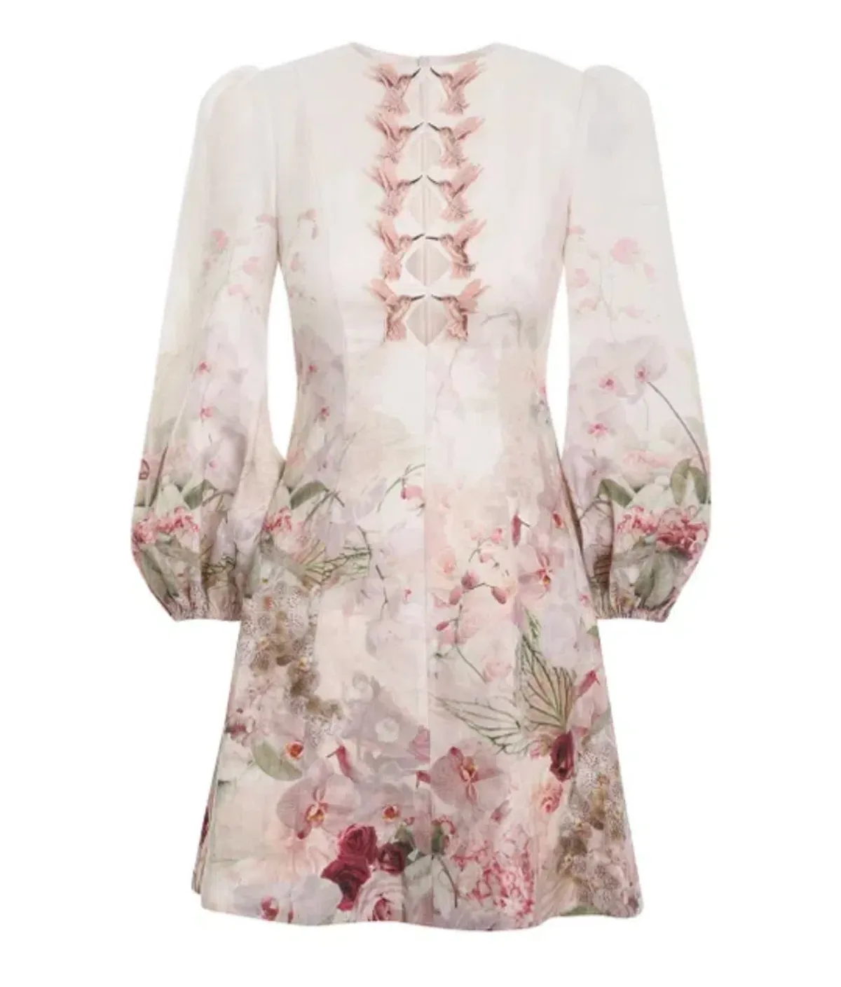 Zimmermann Dancer Hummingbird Mini Dress Alabaster Garden Floral Size 2/Au 12  - Image 4