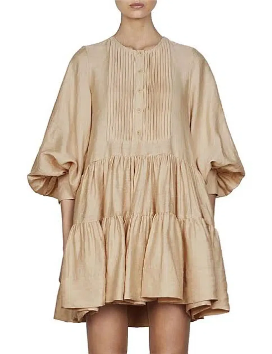 Shona Joy The Savoye Tuxedo Mini Dress Biscuit Size 6 for rent on The Volte - main image